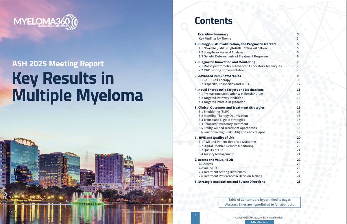 richlaurie's tweet photo. @VincentRK @ASH_hematology MYELOMA360 created a report on ~100 myeloma abstracts by key themes (before the late breakers were released). Post-meeting will have updated data. Access it here: https://t.co/2Eg14eyUmZ https://t.co/qWP3lnzWEV