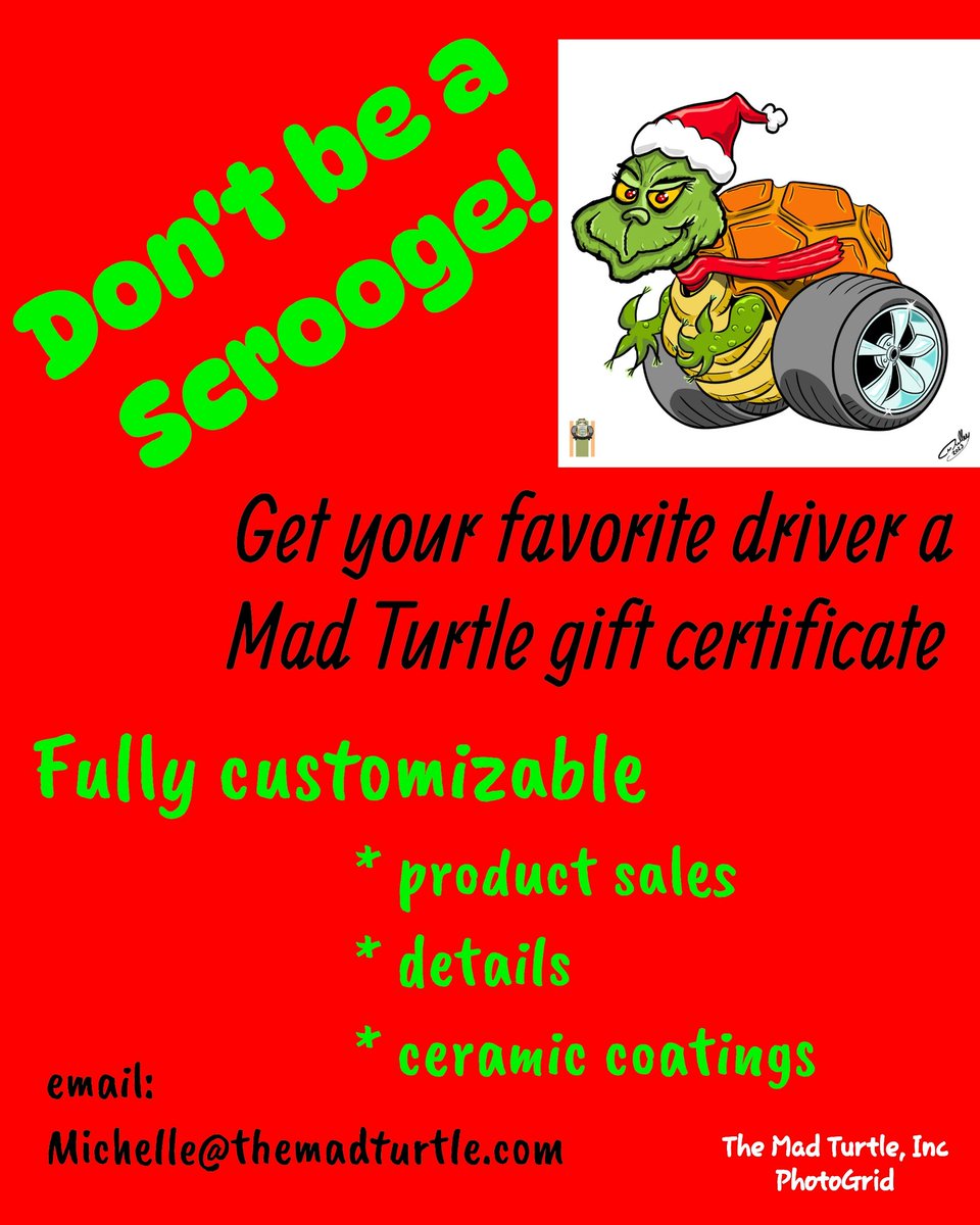 Gift certificates are emailed or printed for pick up. 

 #themadturtle #carcarespecialist #croftgateusa