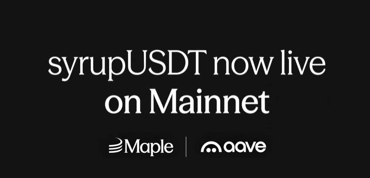 Frens, It’s heeeere.🟠

syrupUSDT is now LIVE on @Aave Mainnet.

Deposit → Borrow → Loop → Repeat.

Say hello to the Forever Loop with <a href="/maplefinance/">Maple</a>