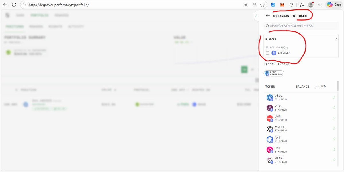 Raveesun39's tweet photo. @Crypto_Pranjal @superformxyz @Crypto_Pranjal Thanks for the quick reply, i tried your advice, but i don't see withdraw option of USDC on BASE, its showing only USDC on ETH, please suggest bro https://t.co/N2zxoINVAR