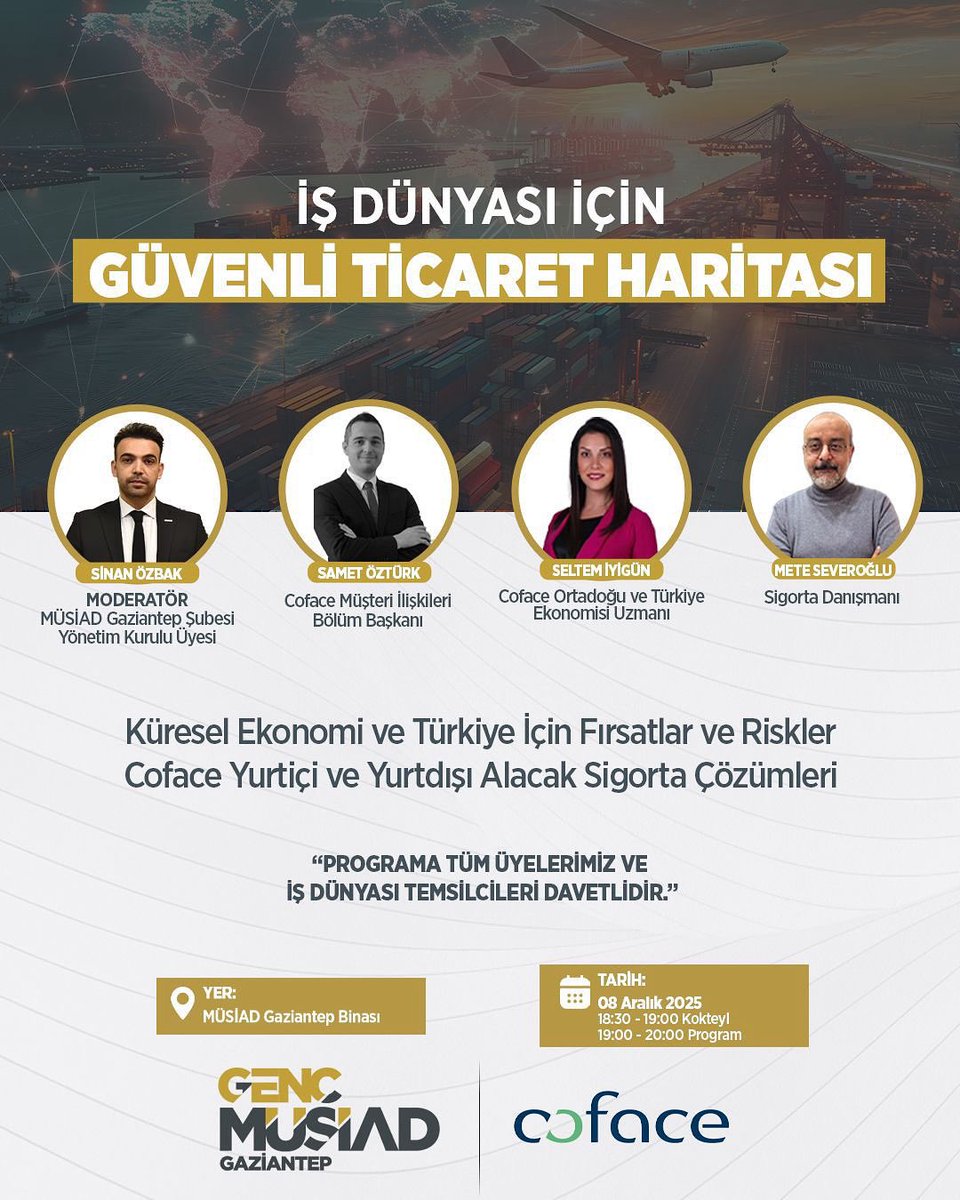 📢 İş Dünyası İçin Güvenli Ticaret Haritası Programına Davetlisiniz

Küresel ekonominin sunduğu fırsat ve riskleri ele alacağımız; yurtiçi ve yurtdışı alacak sigortası çözümlerinin konuşulacağı kapsamlı bir program düzenliyoruz.

<a href="/MagsumU/">Mağsum Usta</a>