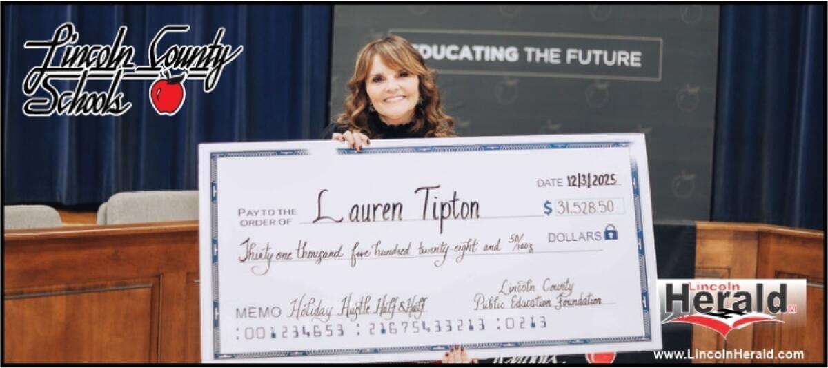 Lauren Tipton wins LCS drawing money 
lincolnherald.com
 lincolnherald.com/story/lauren-t…
  LINCOLNTON––A local teacher recently won big in a Lincoln County Schools drawing.According to LCS spokeswoman Shanti Clancy in a Thursday statement, the Lincoln County Public Education Foun…