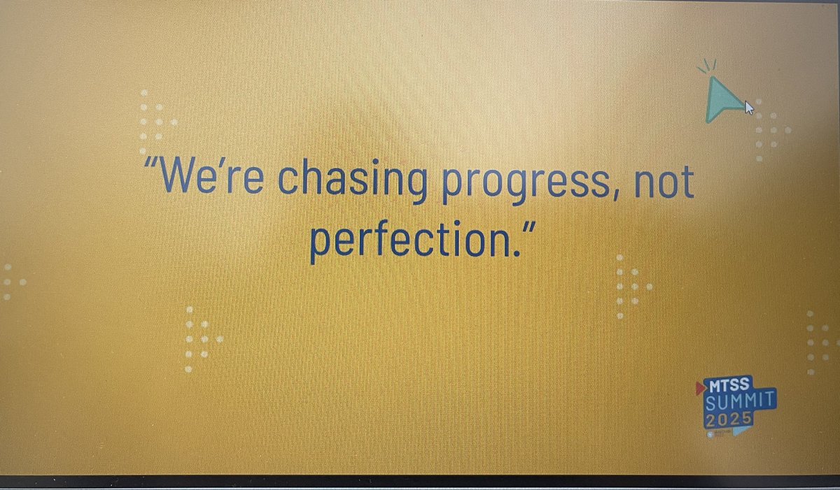 Perfection is a moving target.Progress is something we can actually build. <a href="/mariaAmeyer03/">Maria Angélica Asilis Meyer (she/her/hers/ella)</a> at #MTSSsummit <a href="/BranchingMinds/">Branching Minds — Your MTSS Partner</a>