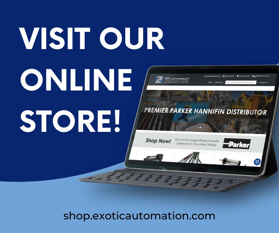 Shopping for Parker Hannifin products has never been easier! Browse 20,000+ items, access your custom pricing, track orders, and more—all in our online store. shop.exoticautomation.com