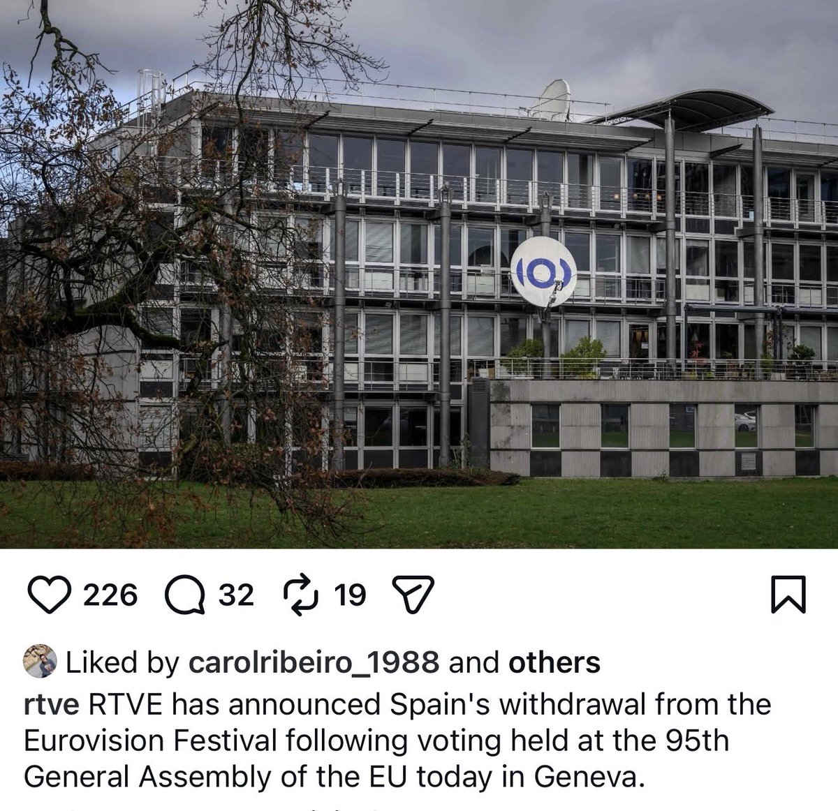 EurovisionNewZ's tweet photo. 🇪🇸RTVE released official statement, they announced they withdrawal from #Eurovision. https://t.co/pzHLb5rjhv