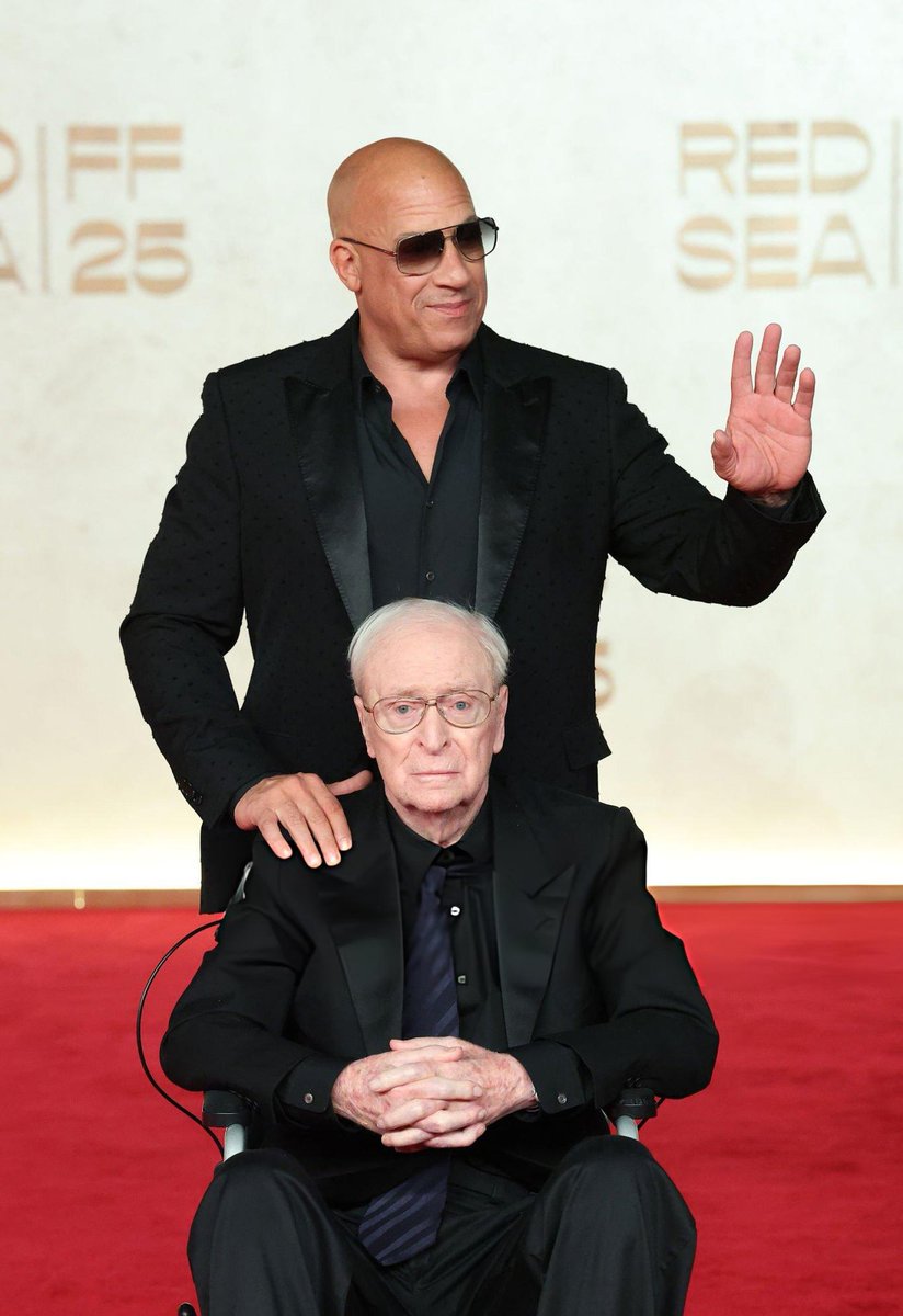 Vin Diesel wheeled Michael Caine, 92, onto the red carpet at the opening of The Red Sea International Film Festival.