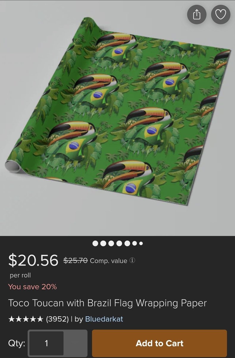 Toco Toucan with Brazil Flag Wrapping Paper ● Design by #BluedarkArt #TheChameleonArt > 
zazzle.com/toco_toucan_wi…