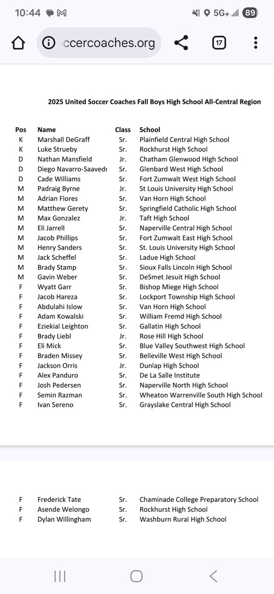 NWFDMat2010's tweet photo. @braden_missey is a HS All-American for his region.  Congrats kid.  @BWestAthletics https://t.co/YqpQ0m0FSG