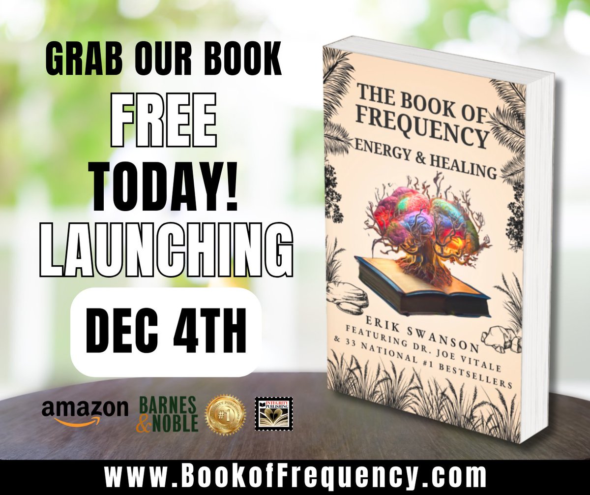 📣 WILL YOU HELP SUPPORT MY NEW BOOK LAUNCH TODAY? 📣

Today, “The Book of Frequency ~ Energy &amp; Healing” is live on Amazon—and the eBook is FREE today only!

Please grab your FREE download and help us reach #1! 👉 BookOfFrequency.com

#BookOfFrequency #EnergyAndHealing