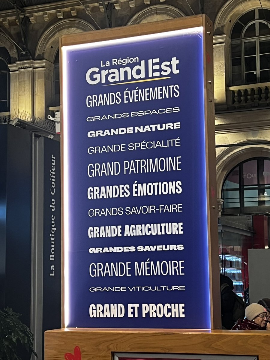 Vu ce soir à la gare de l’Est ; bon il semblerait que l’on s’attache plus à la décoration du coin d’attente (désolé je n’ai pas d’autres mots pour décrire cet endroit) qu’à toute autre chose…
<a href="/TERGrdEstParis/">TER Grand Est Paris</a> #TERValléedelaMarne