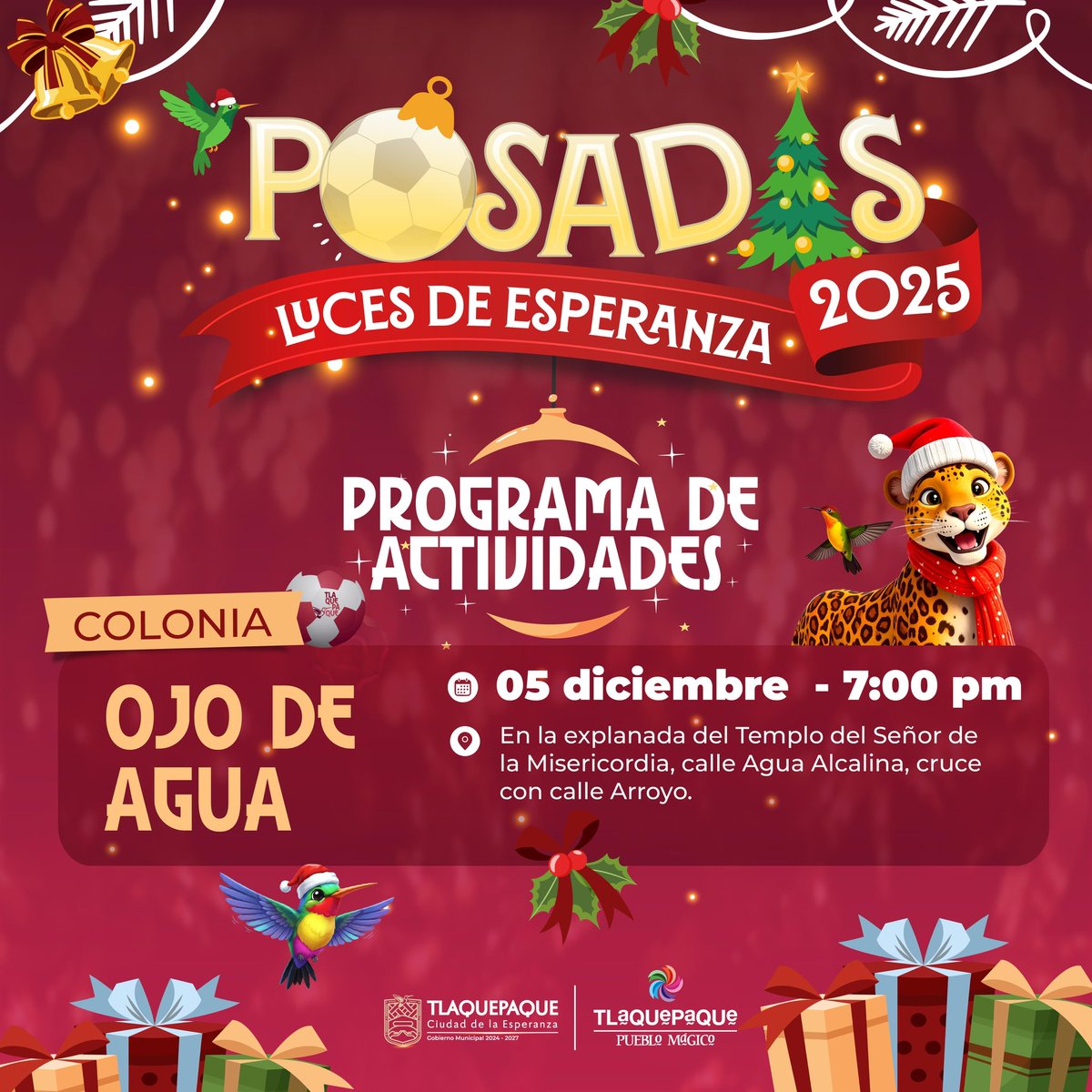 Mañana la magia de nuestras Posadas Luces de Esperanza llegará a la Colonia Ojo de Agua. ✨🎄

Nos esperan una tarde llena de risas, tradición, música y esos momentos que abrazan el corazón.

Me dará mucho gusto compartir esta celebración con la comunidad. 💫❤️

📍 Explanada del