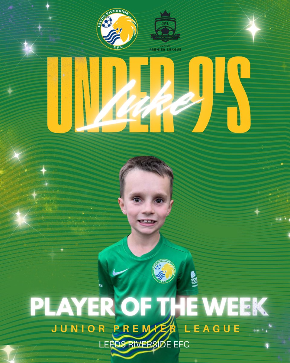 LeedsRiverside's tweet photo. 🌟⚽️ Leeds Riverside EFC – Players of the Week! ⚽️🌟

A huge congratulations to this week’s standout stars! 👏💪

🔥 U7s: Rubiel
🔥 U8s: Harry
🔥 U9s: Luke
🔥U10s: Kody

Well Done!

#LeedsRiversideEFC #PlayersOfTheWeek #FootballFamily #Teamwork https://t.co/YVF0pdVTLf