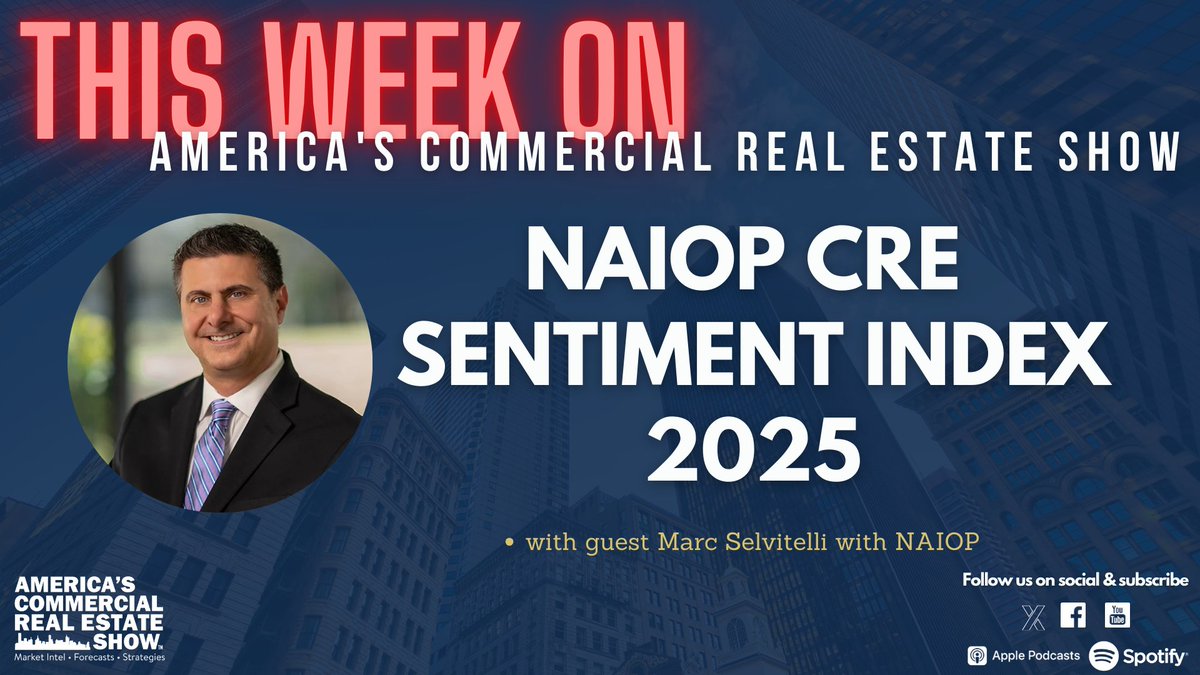 Check out this #CREshow -  NAIOP CRE Sentiment Index 2025

Mark Selvitelli, CEO &amp; President of NAIOP, joins Michael Bull to break down the newest CRE Sentiment Index results and what they reveal about the year ahead.

Click here to listen: loom.ly/IukFzYc

#cre  #podcast