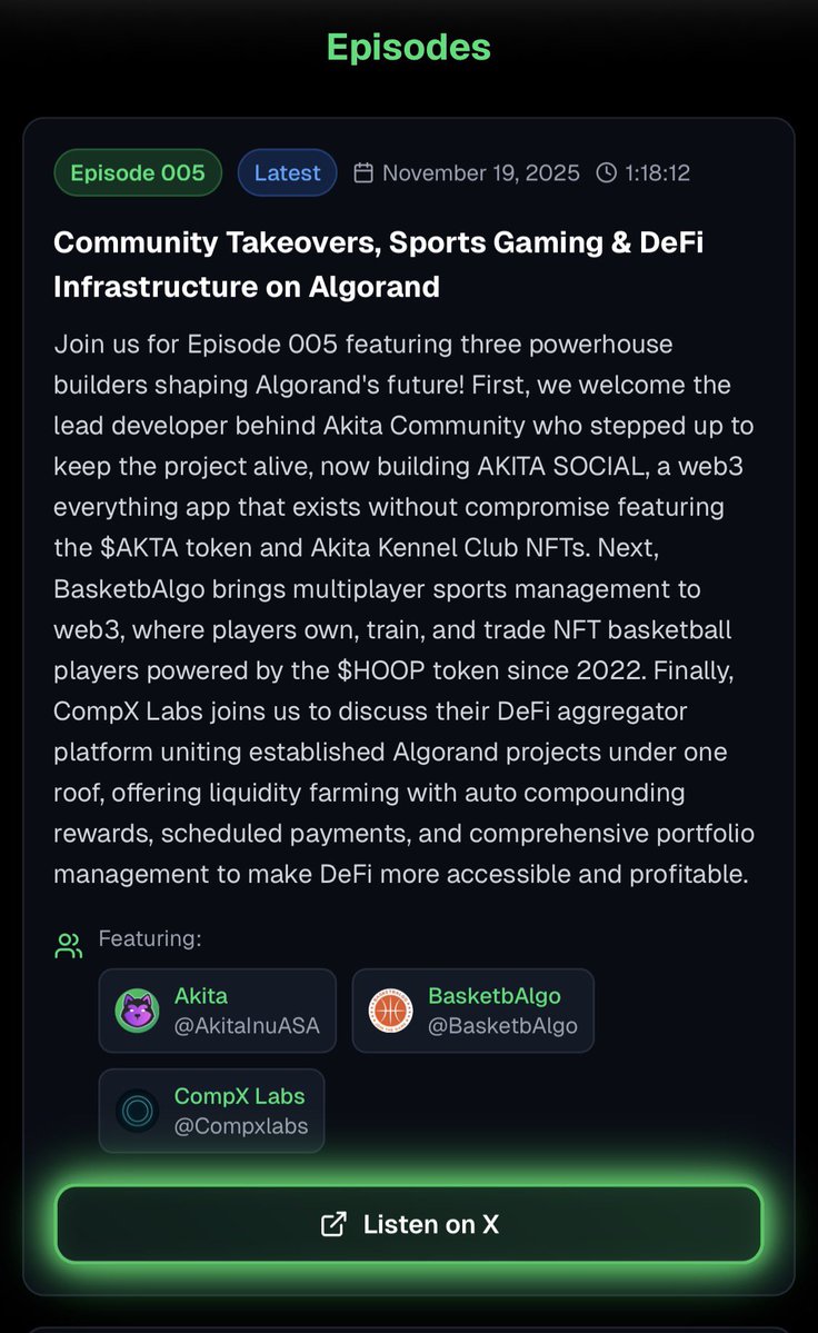 iGetAlgo's tweet image. With the launch of iGA v3 you can now revisit any episode of “The Trifecta”🎙️
igetalgo.com/trifecta

*DM for guest appearances. All guests get featured on the Trifecta page with link to socials…