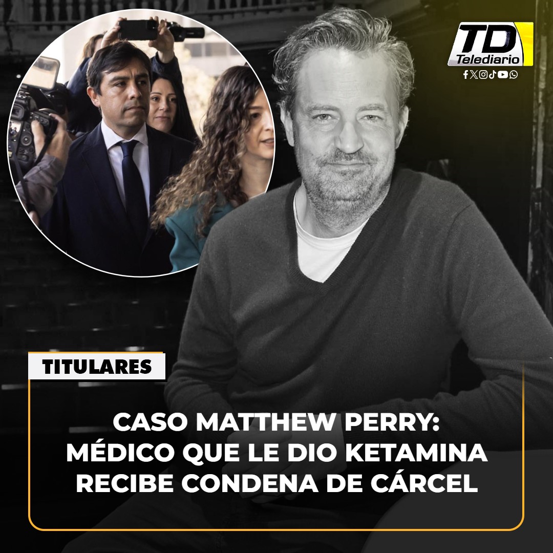 TelediarioGT's tweet image. 🚨 Condenan a #prisión al médico que suministró ketamina a #MatthewPerry ➡ bit.ly/3M9MWJk