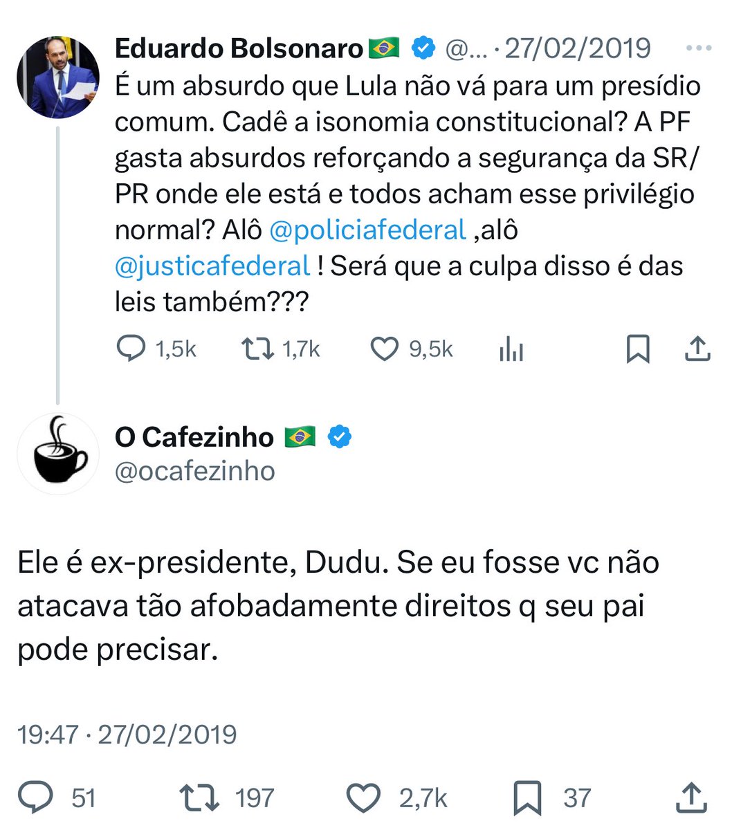 Diz que o Eduardo tem pesadelos com essa resposta de 2019.