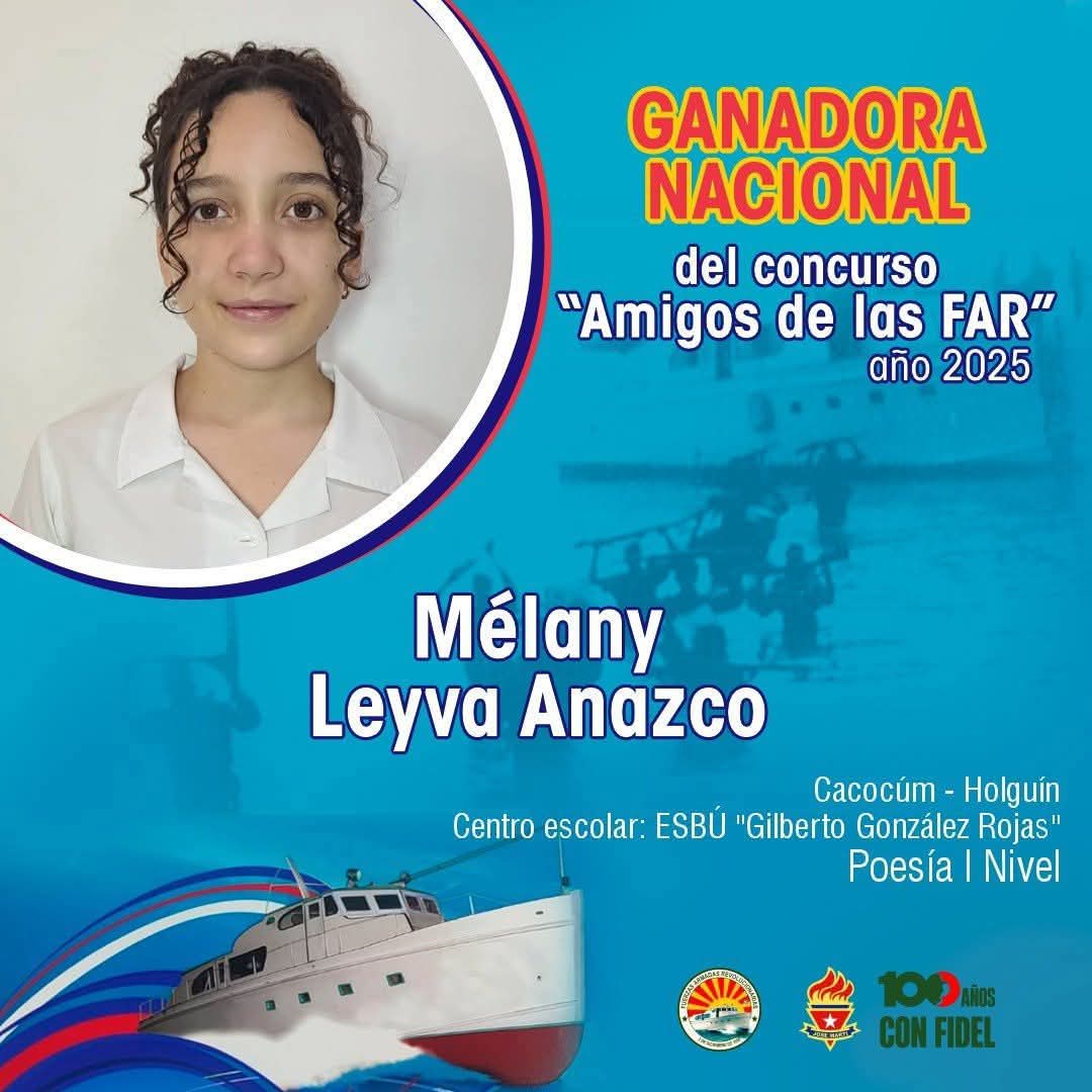 Con #HonorHolguinero felicitamos a  la pionera de #HolguínSí, Cacocum, Mélany Leyva Anazco ganadora del concurso "Amigos de las FAR".
No hay nada más hermoso que venerar a la Patria desde el corazón de los niños.
#Cuba 
#FARCuba