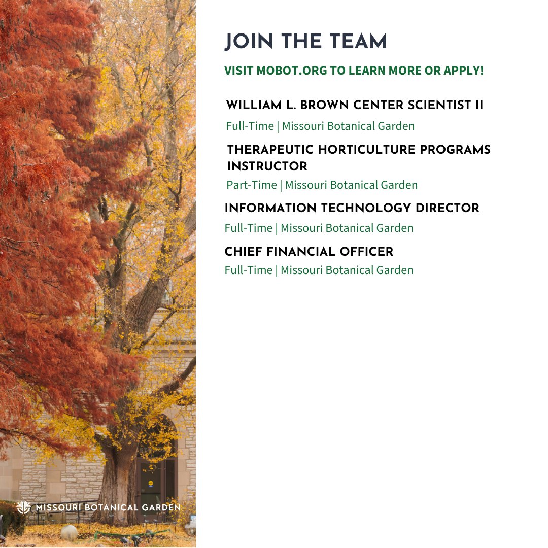 mobotgarden's tweet image. Come grow with us at #MOBOT! The Garden now has openings in various departments including:
⭐ Horticulture
⭐ Security
⭐ Plant Sciences
⭐ And more!

Learn more &amp;amp; apply today: buff.ly/nv5wY9b

📸 Nathan Kwarta

#MOBOTGarden #WereHiring