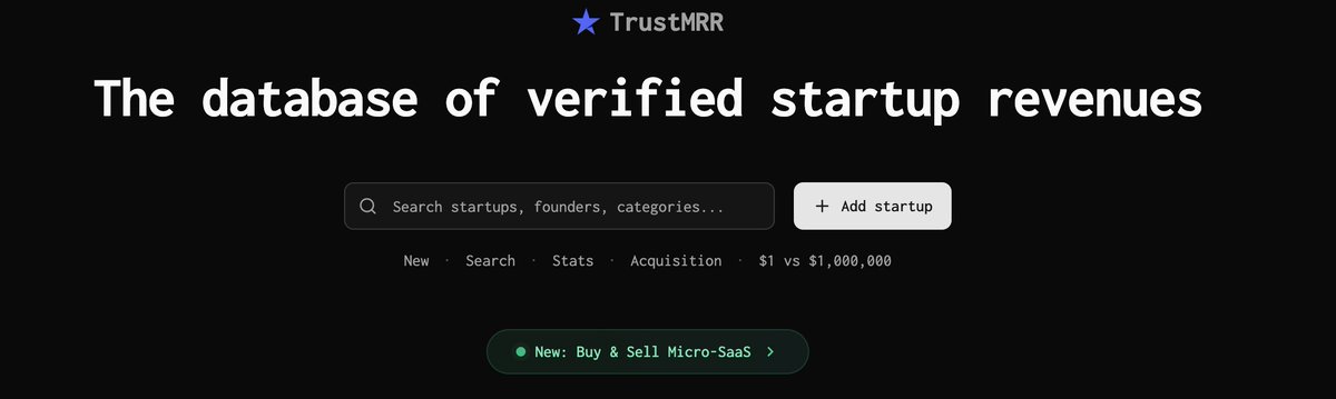 . <a href="/marclou/">Marc Lou</a> I think the menu under the search bar for TrustMRR should be more highlighted. where are the x top designers?