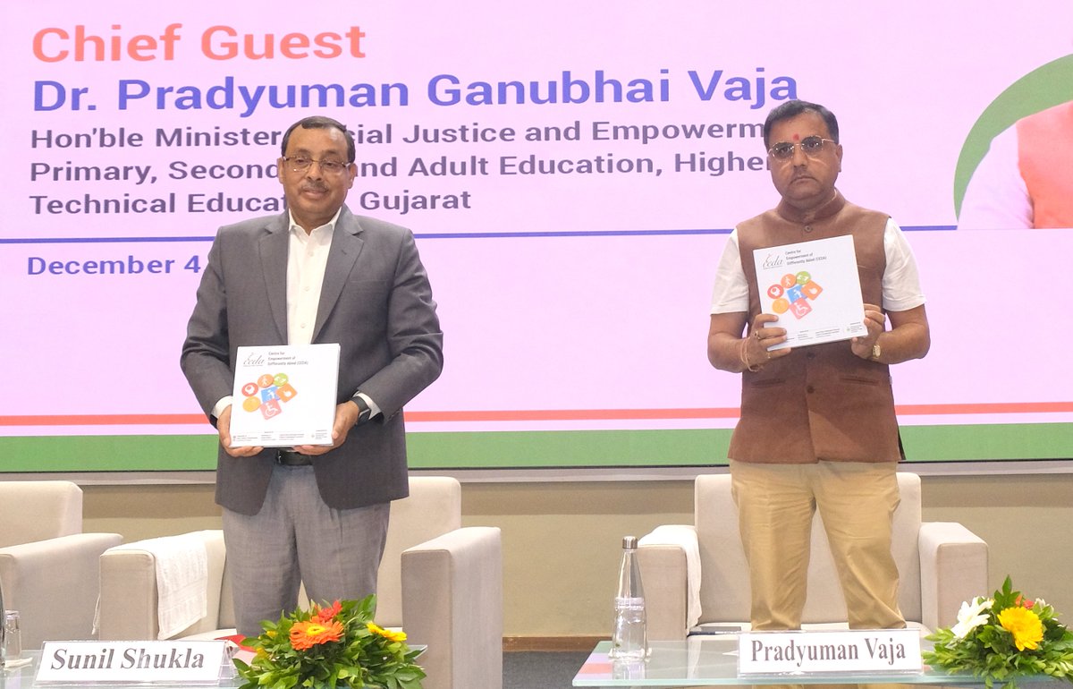 એન્ટરપ્રેન્યોરશિપ ડેવલપમેન્ટ ઇન્સ્ટિટ્યૂટ ઓફ ઇન્ડિયા (ઈડીઆઈઆઈ), અમદાવાદ ખાતે આંતરરાષ્ટ્રીય દિવ્યાંગજન દિવસ નિમિત્તે સફળ દિવ્યાંગ ઉદ્યમીઓને સન્માનિત કરીને આ દિવસની ઉજવણી કરવામાં આવી હતી. આ પ્રસંગે ગુજરાતના સામાજિક ન્યાય અને અધિકારિતા, પ્રાથમિક, માધ્યમિક અને પ્રૌઢ શિક્ષણ, ઉચ્ચ અને