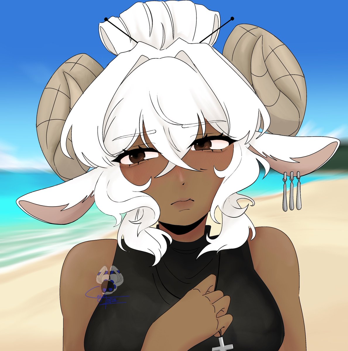 MacchiatoCM's tweet photo. ~ More Maci + Her goat ears!🖤#oc #ocart 

Art by: @/bl1ndedx (on TikTok) https://t.co/Y2VLgbo8lm