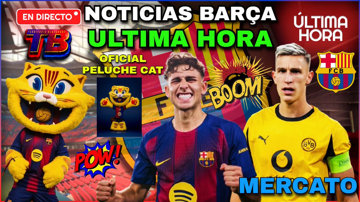 🔥💣 Nuevo vídeo en Territorio Blaugrana a las 19:00 🇪🇸
💥 FERMÍN APRIETA
⚡ DE JONG VUELVE
😺 PELUCHE CAT OFICIAL
🔵🔴 Schlotterbeck toma decisión
¡Viene cargadísimo! 👀👇
youtube.com/live/NnY1r80yp…