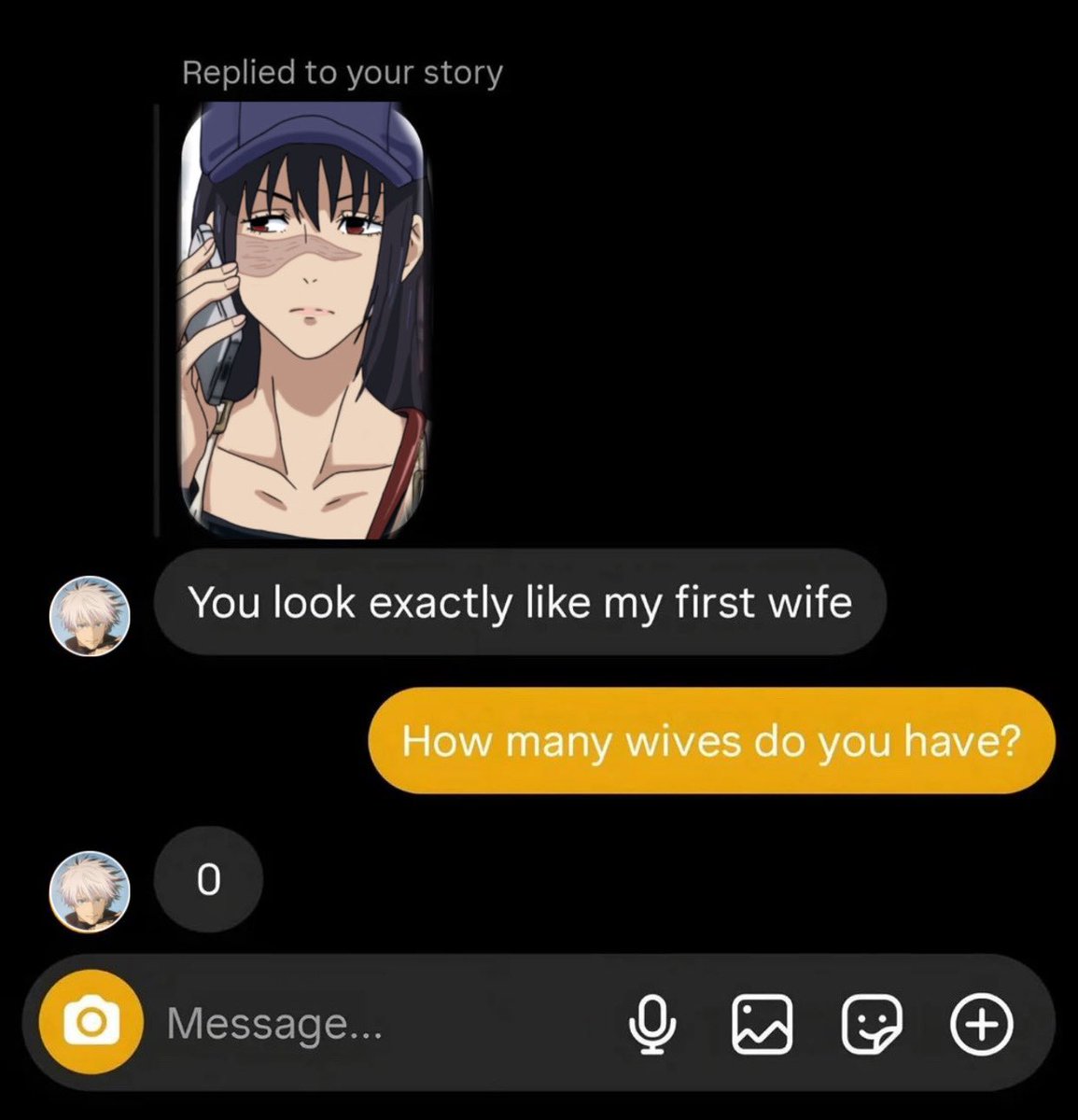 satohimememe's tweet image. Smooth Gojo😂

#gojohime #satohime #gojohimememe #GojoSatoru #UtahimeIori