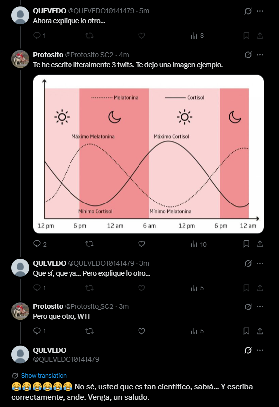 Protosito_SC2's tweet image. Para una vez que me pongo a responder amablemente por esta red social explicando cosas de las que controlo y me encuentro esto. Es que en esta red social o eres un enfermo más o te la tienes que cerrar... (Me ha bloqueado tras esto, no le puedo responder xD)