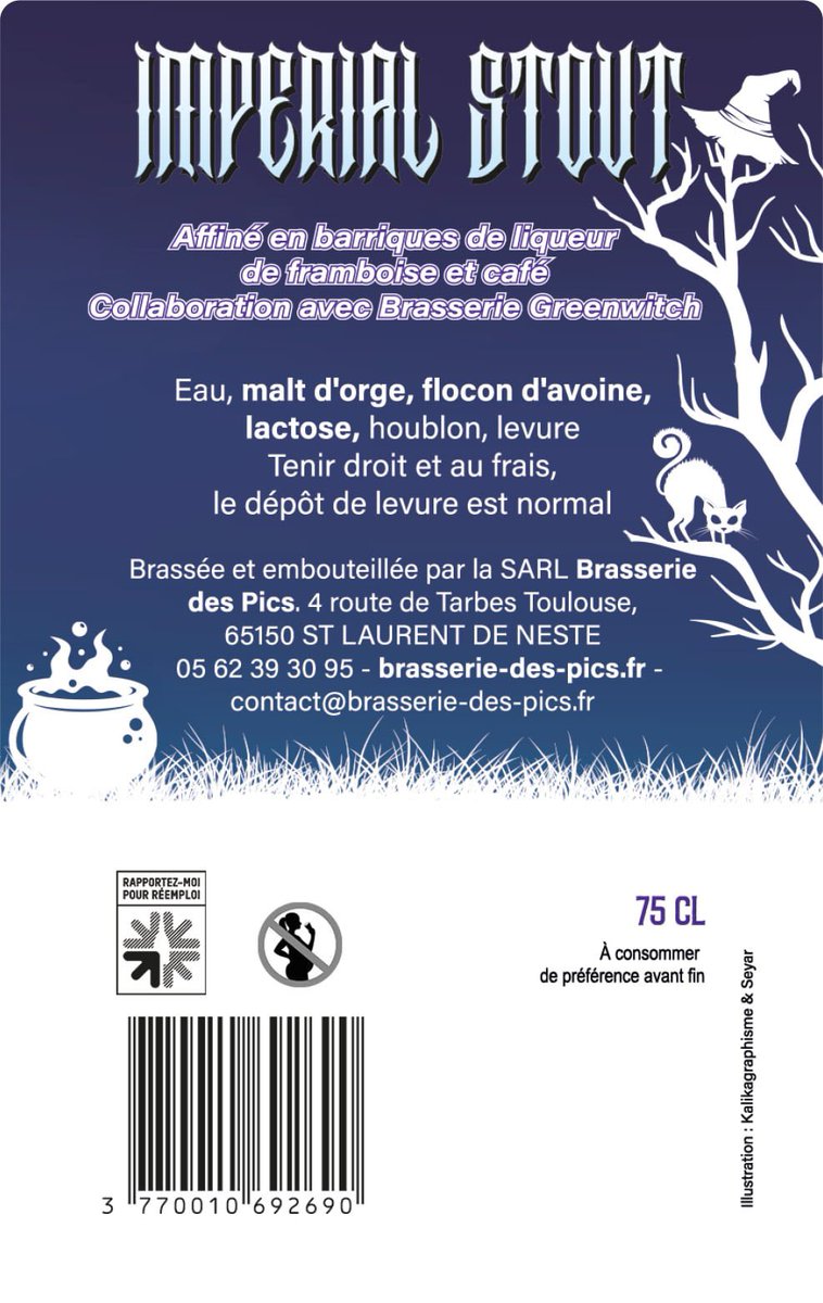 KalikaGraphisme's tweet image. Pour une fois je partage une création personnelle pour la Brasserie des Pics #illustrationart #GraphicDesign #witch