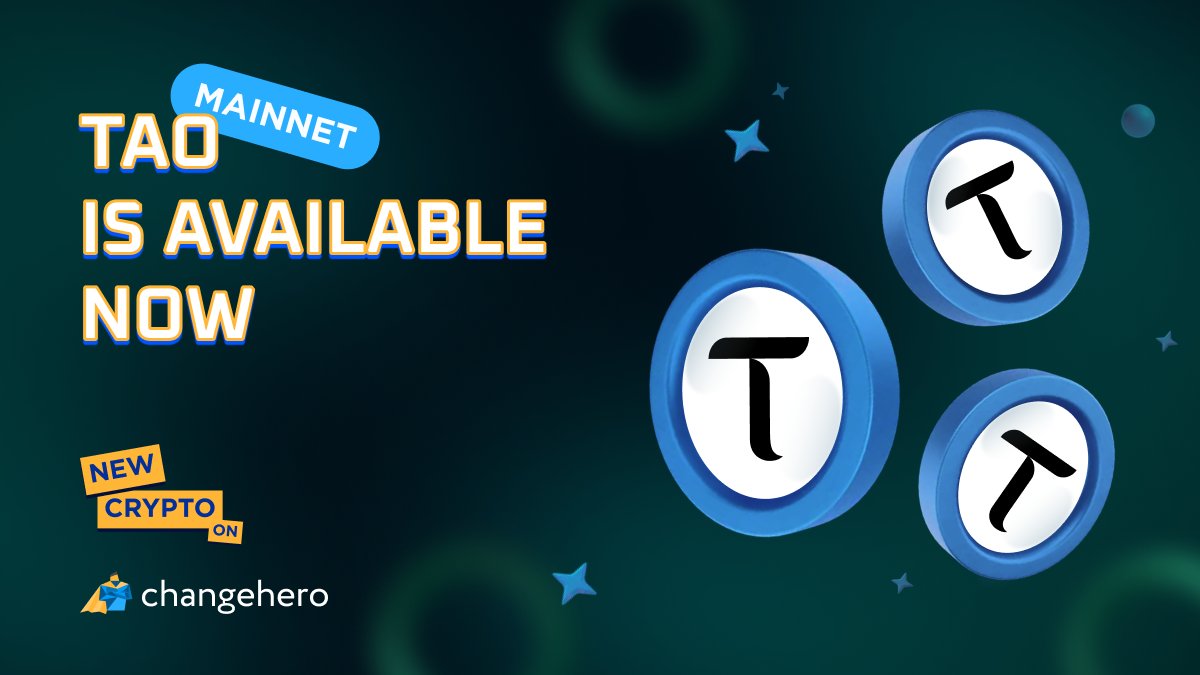 $TAO just landed on ChangeHero 🚀

TAO powers the <a href="/opentensor/">Openτensor Foundaτion</a> network: the decentralized AI economy where models compete, earn, and scale intelligence without gatekeepers.

Swap #TAO with hundreds of supported tokens in a flash: no registration needed, just your wallet and you’re