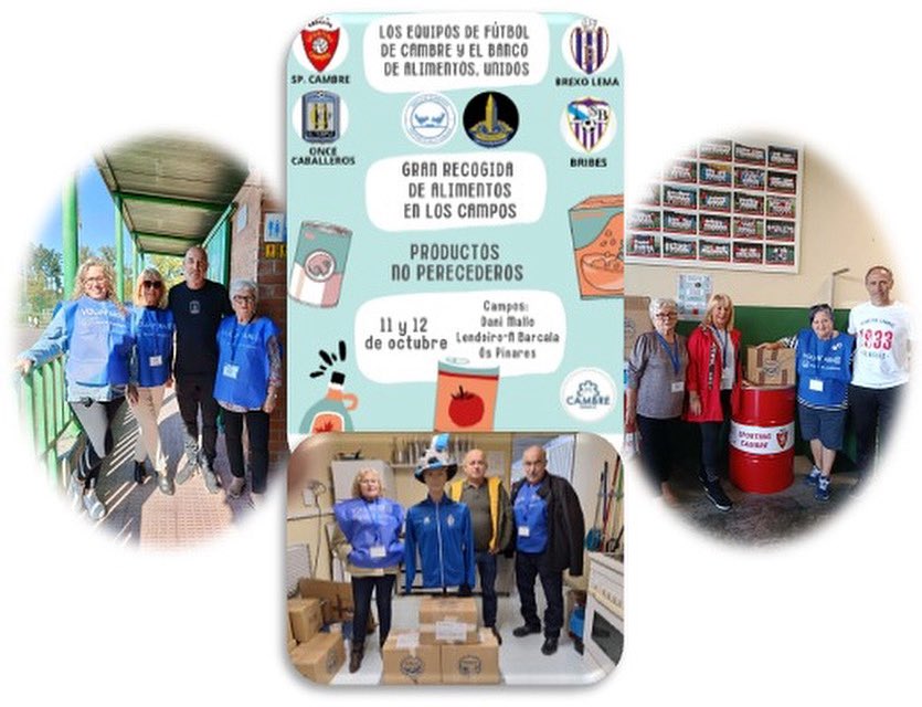 ⚽ En el mes de octubre, los equipos de fútbol de Cambre realizaron una campaña de recogida de alimentos a favor de nuestro Banco | El resultado fue una recogida de 456 Kg de alimentos | Gracias a los clubs y a todos sus miembros, así como a sus familias por su solidaridad ⚽