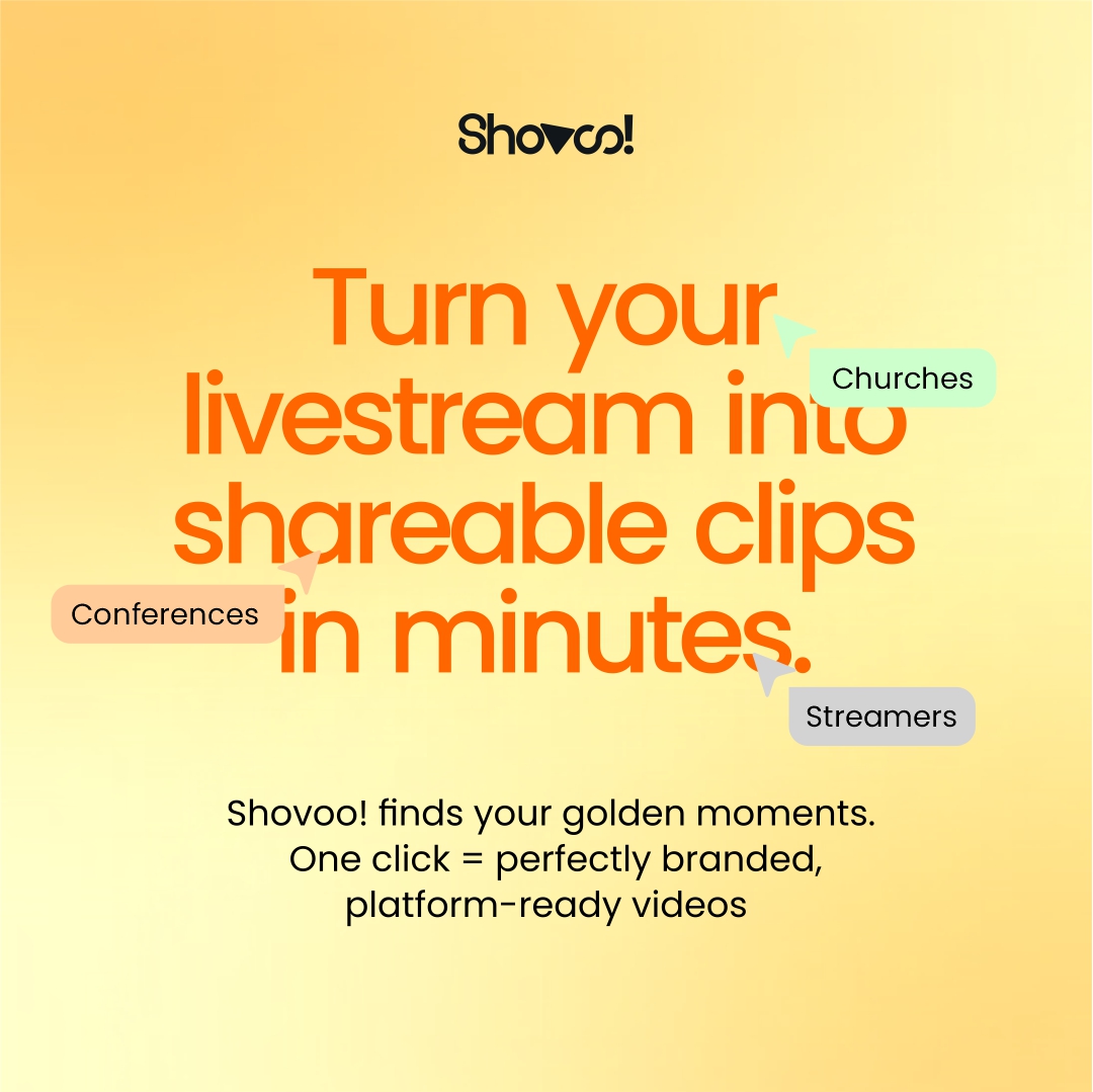 shovoo_ai's tweet photo. Visibility comes from frequent, ‘bite-sized’ highlights people can instantly share, repost, stitch, and spread across platforms.

Every long session (a sermon, a keynote, a livestream) contains 5–50 moments that can grow your community. https://t.co/ccRmtwfYf6