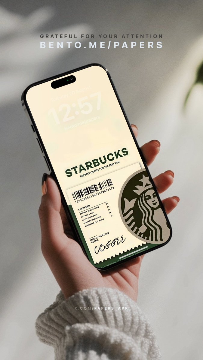 Papers_app's tweet image. Starbucks #Wallpaper