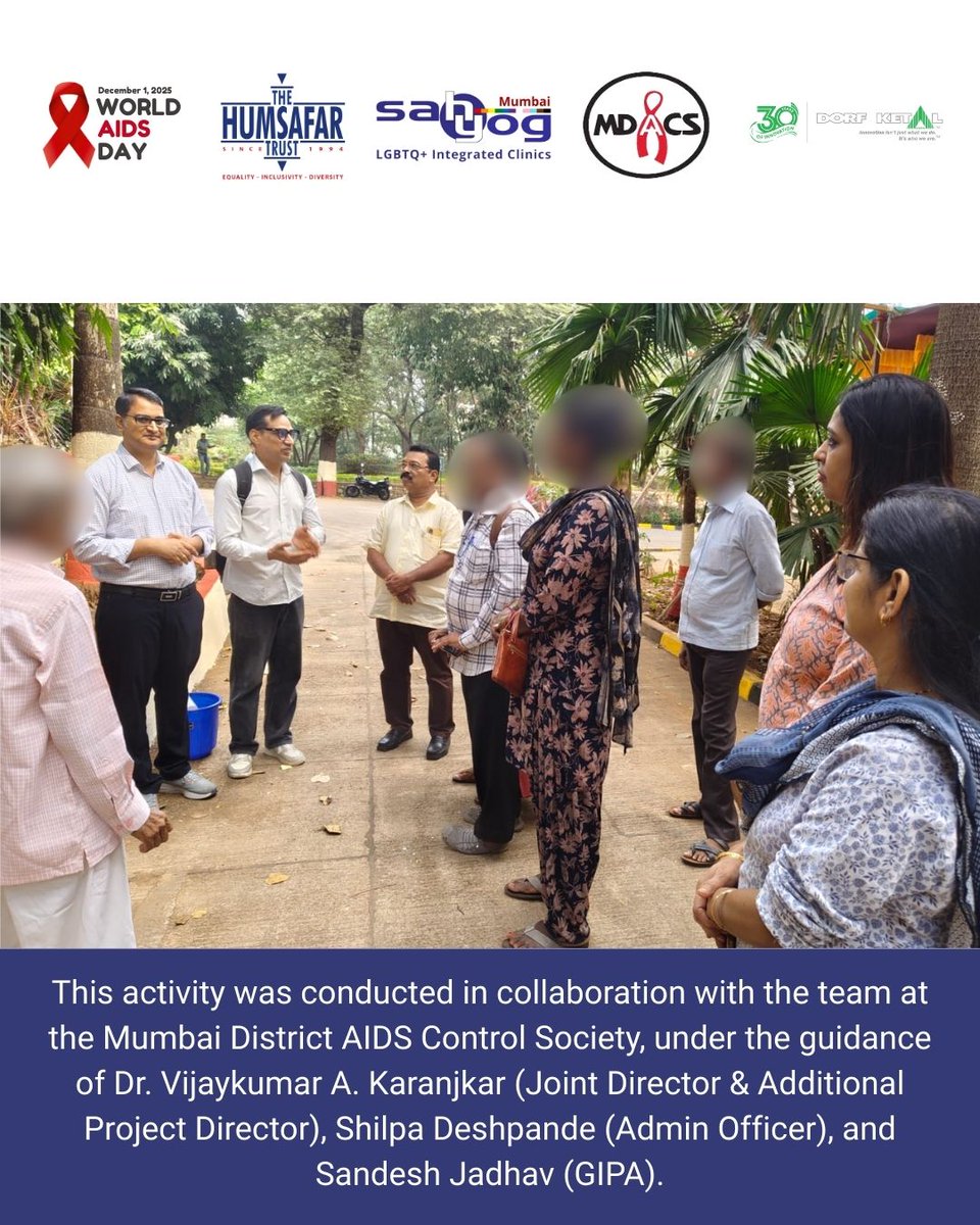 HumsafarTrust's tweet image. Sanjeevani, The Humsafar Trust’s PLHIV support group, partnered with MDACS to plant 20 trees under the guidance of Dr. Vijaykumar A. Karanjkar, Shilpa Deshpande, and Sandesh Jadhav.
 
Supported by the CSR Initiative of @dorfketal.

 #TheHumsafarTrust #WorldAIDSDay2025
