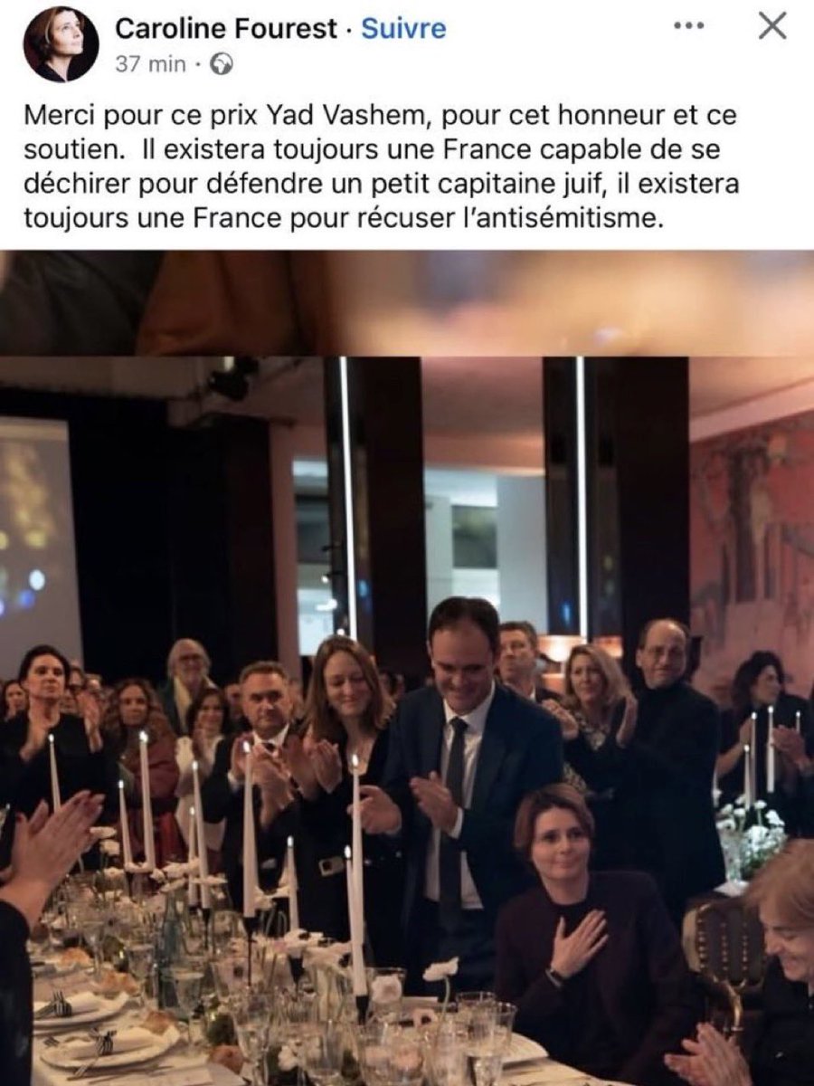 Il existera toujours une France de la collaboration avec des criminels de guerre, comme le prouve la présence sur cette photo, aux côtés de Fourest, de l’Ambassadeur d’Israël en France et celle du président du CRIF.
#GazaGenocide‌