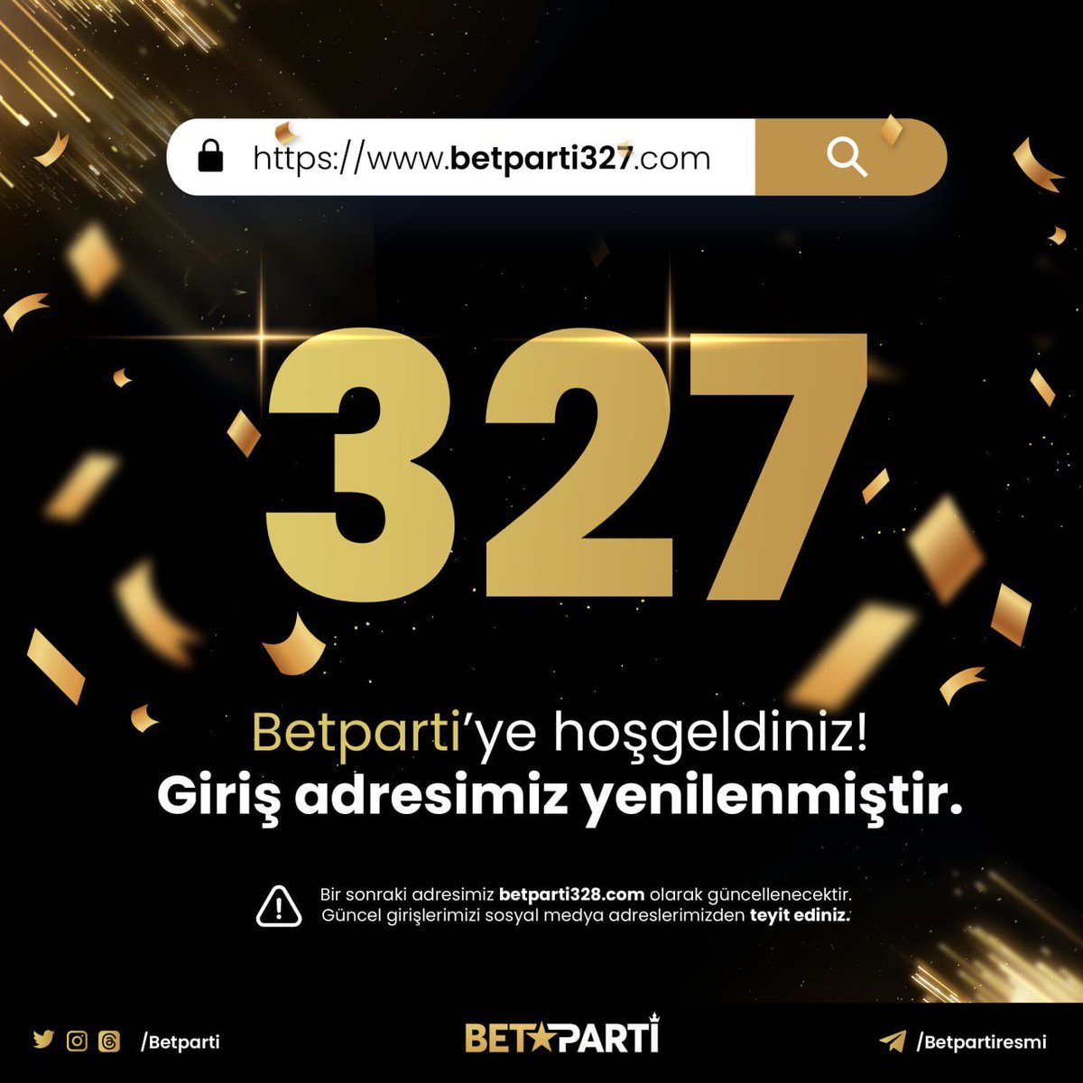 betparti's tweet photo. 📢 Güncel giriş adresimiz https://t.co/dz9gMfkdSD olarak yenilenmiştir!

✅ Her zaman güncel adresimize https://t.co/RftufQqcI2 ve https://t.co/yJGaZiWkBc adresinden ulaşabilirsiniz. https://t.co/FALB1E8NjC
