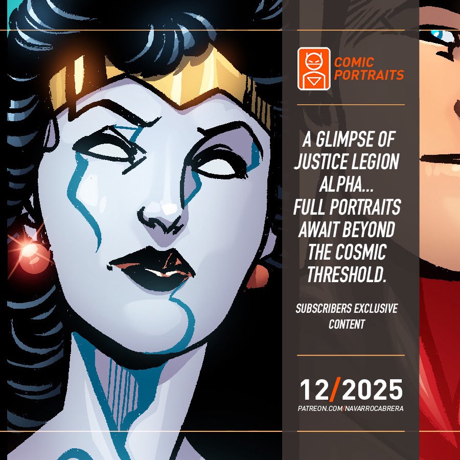 A glimpse of our Justice Legion Alpha portraits! 
Unlock the full team and both color/B&amp;W sets by joining our Patreon.

Patreon.com/NavarroCabrera