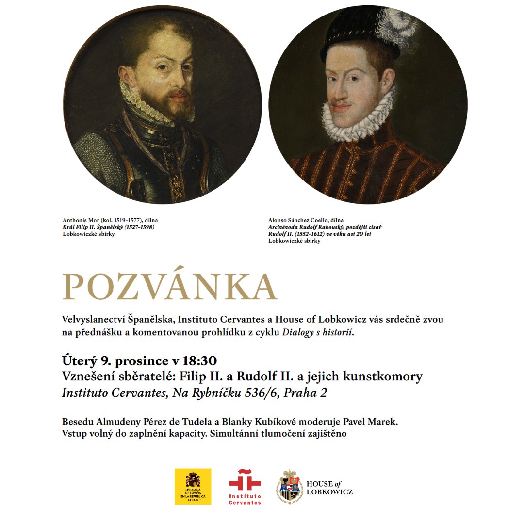ICPraga's tweet photo. 🤗 Nenechte si ujít závěr cyklu Dialogy s historií. Vznešení sběratelé: Filip II. a Rudolf II. a jejich kunstkomory @icpraga 9/12 18:30

🎤Blanka Kubíková @narodnigalerie, Almudena Pérez de Tudela a Pavel Marek @Historie_UPCE a🎻Eduardo García Salas.

Vstup volný, s tlumočením. https://t.co/tznu9VoStz