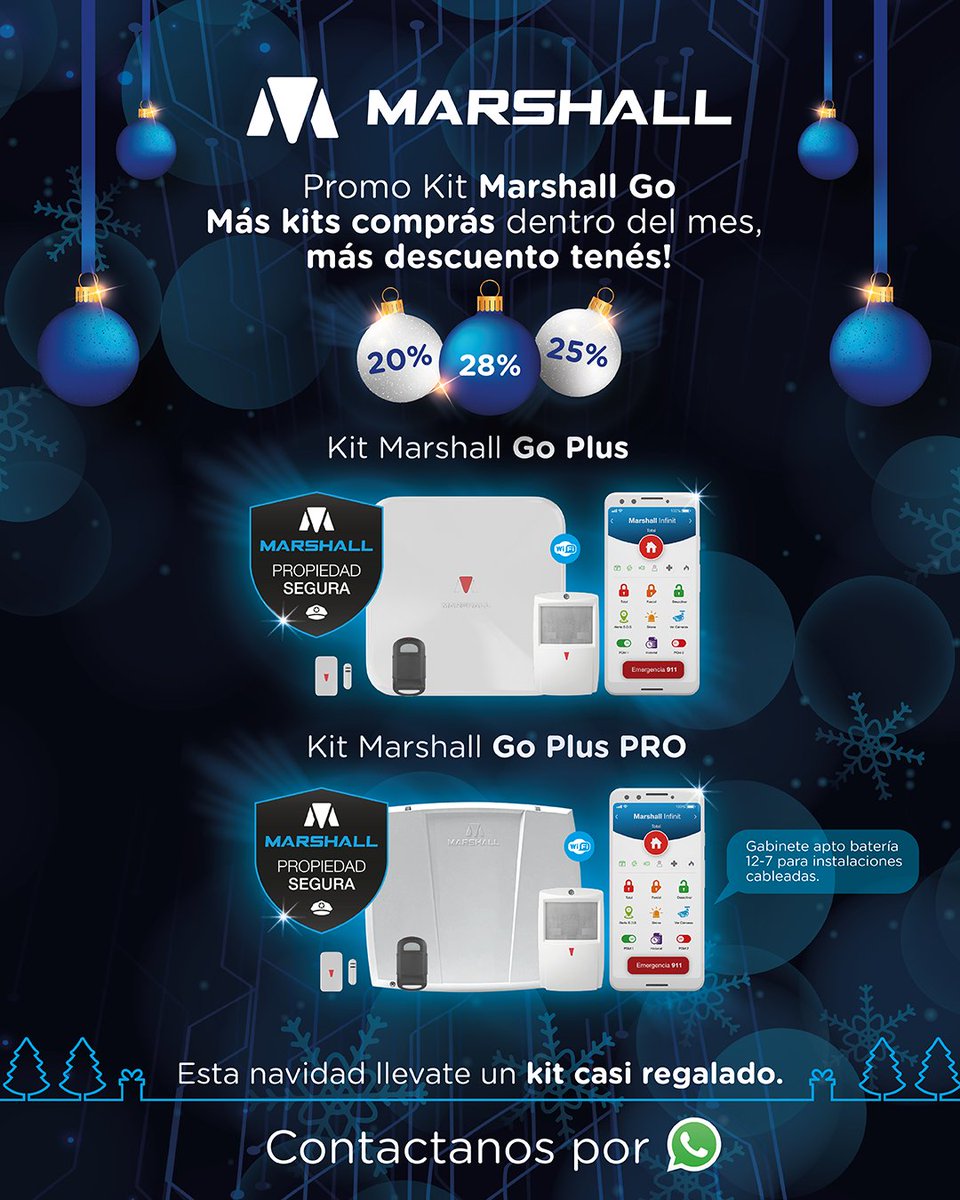 🎄 #Marshall te acompaña en la mejor época del año con una promo imperdible.
Cuantos más Kits #MarshallGo sumes durante el mes… ¡más descuento obtenés!
🎁 20% • 25% • 28%

Consultanos por WhatsApp y armá tu pedido ahora.
📱 wa.me/541134446277