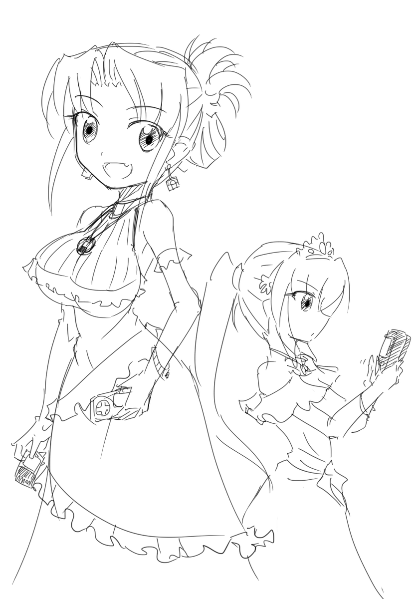 arisa_sega's tweet image. 私「リナちゃんとシー子ちゃんが一緒にいると～？」
シ「なんだよ」
私「PCエンジンって感じがするよね♪」
リ「ふむ、言いえて妙なのだ」
シ「妙なだけじゃあねえか？」
黒「今日はCD-ROM2発売から３７周年よね」
シ「祝え！」