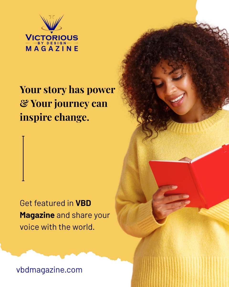 victoriousbydes's tweet image. The world needs your story, the one only you can tell. ✨

At VBD Magazine, we celebrate voices that ignite a sense of purpose.

Share your story: vbdmagazine.com/share-your-sto…

#victoriousbydesign #vbdmagazine #shareyourstory #authorspotlight #faithinspired #stayvictorious