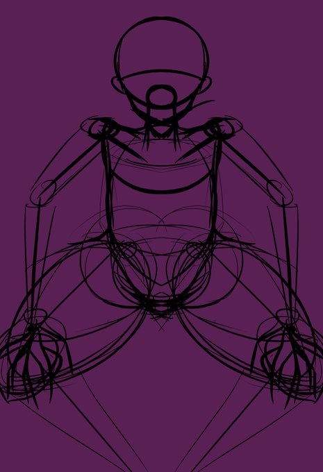ひさしぶりにちょっとだけ、もっと前かがみの方がいいなこりゃ、上からの構図は書き馴れてねぇからなぁ 