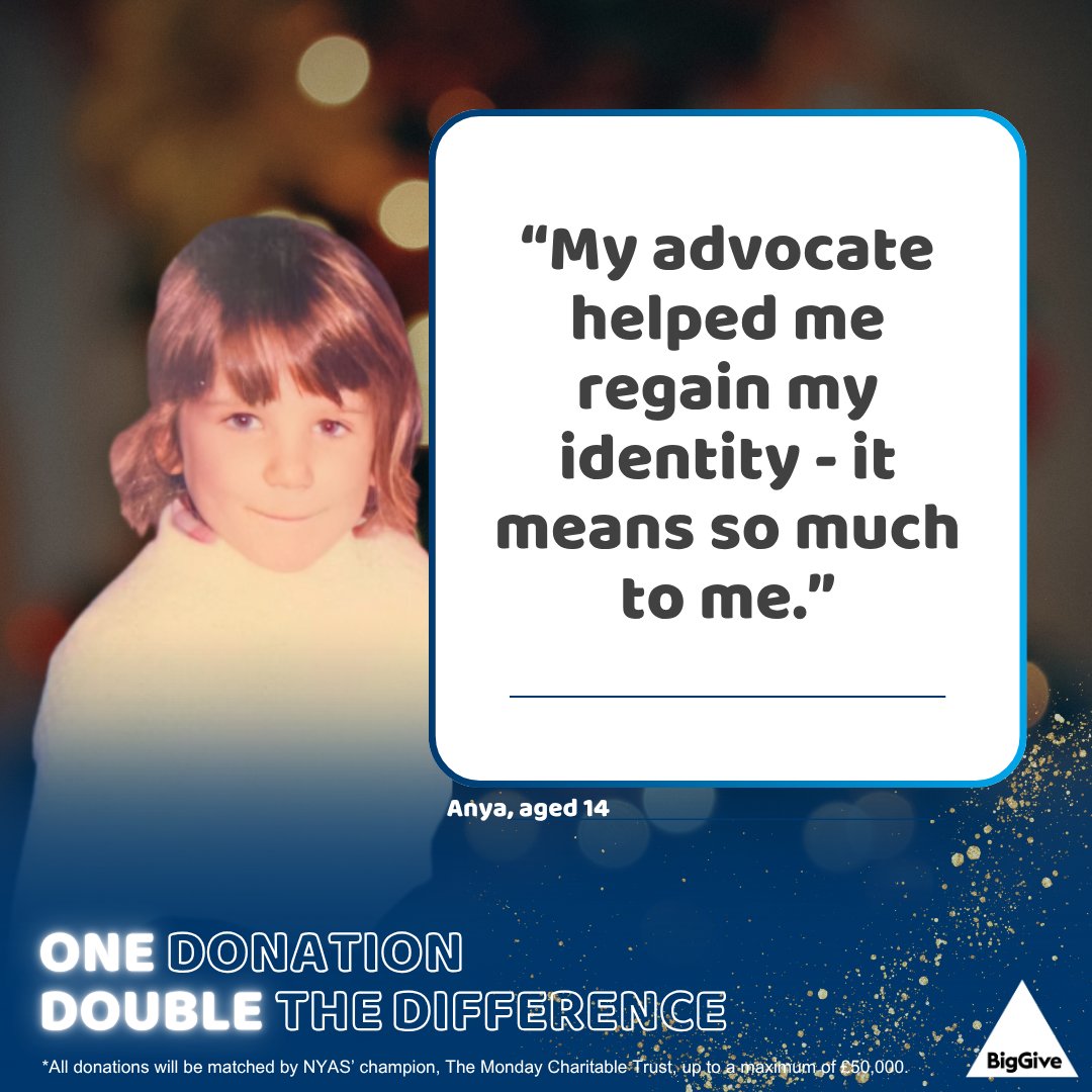 “I felt invisible, like I didn’t belong anywhere. My NYAS Advocate believed in me. Now I know who I am. I have my voice, my future — and I’ll never forget what it felt like to finally be seen.” ✨

#ChristmasChallenge #ChildrenInCare 

Donate to NYAS now: bit.ly/3VxQ1Eg