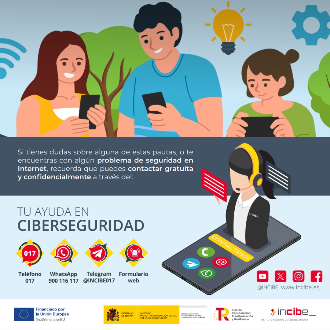 is4k's tweet image. ¡Descubre estos tips 👍 para evitar riesgos en #Internet 🌐!

Es importante que los dispositivos que usen los/as #menores 👧🧒 tengan una correcta configuración de seguridad 🛡️.

incibe.es/sites/default/…

#SeguridadDigital #NextGenerationEU #ConfiguracionesSeguras