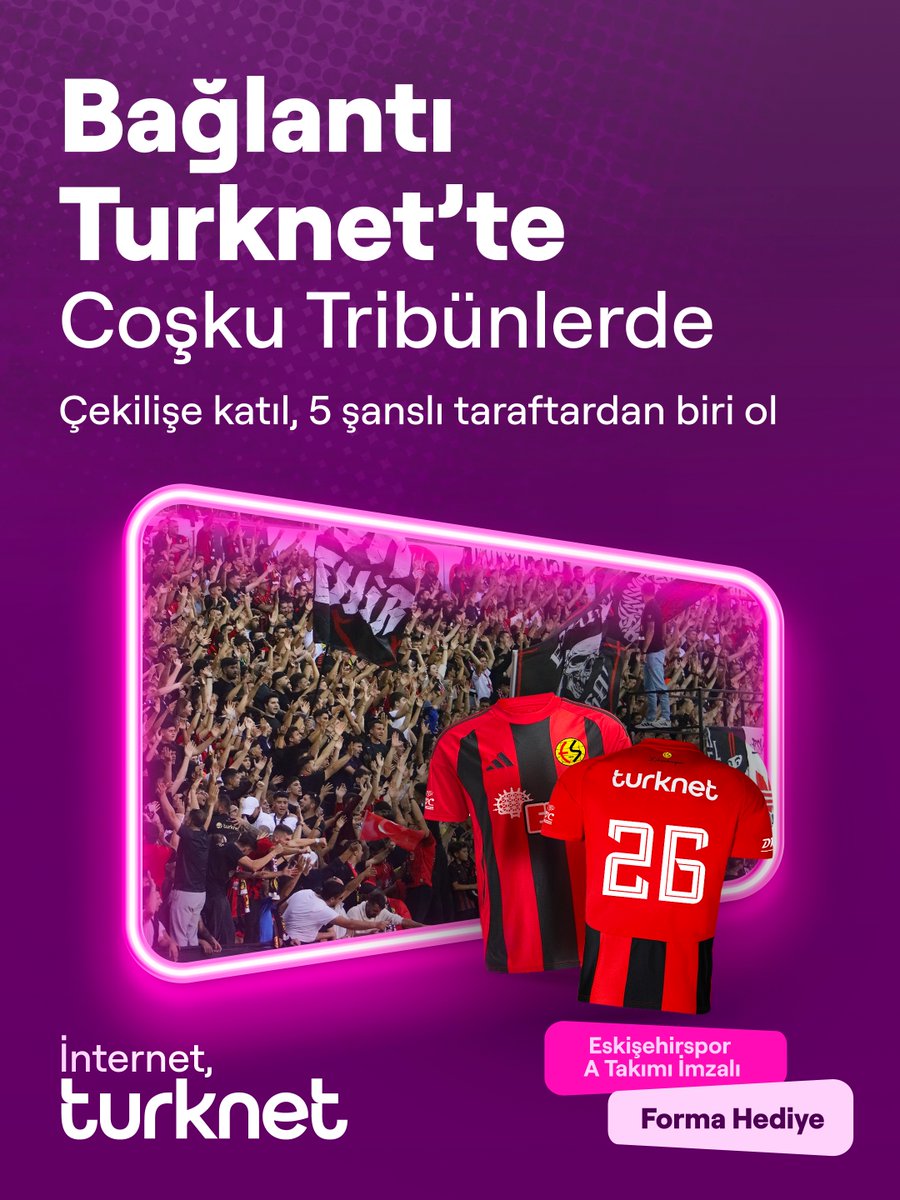 5 taraftarımıza, Eskişehirsporumuzun efsane çubuklu formasından imzalı bir hatıra hediye ediyoruz. 🖤❤️

Bu özel parçayı koleksiyonuna katmak isteyenler için katılım çok kolay.

Katılmak için:
@turknet hesabını takip et
@eskisehirspor hesabını takip et
Bu gönderinin altına bir