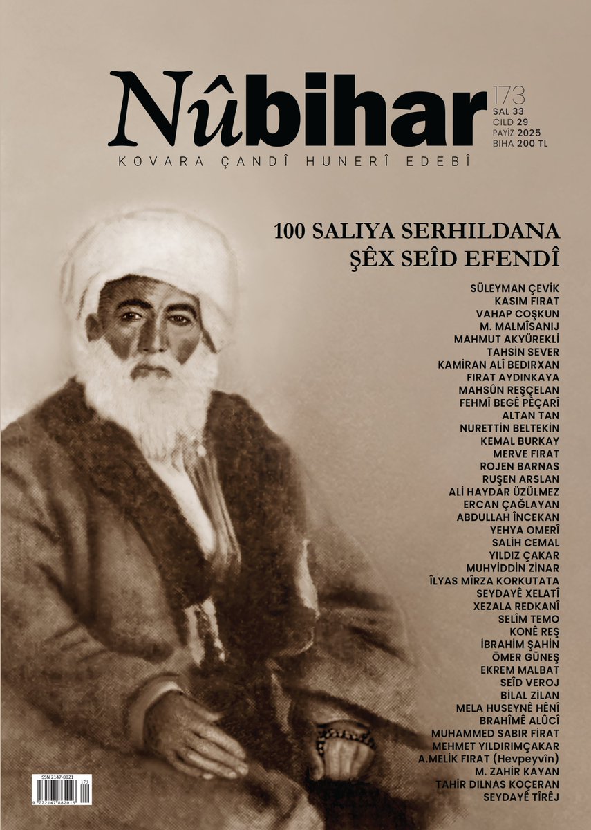 nubihar's tweet photo. Hejmara 173an a Nûbiharê bi dosyaya xwe ya taybet ku li ser "100 Saliya Serhildana Şêx Seîd Efendî" ye niha li ber çapê ye.

Hûn dikarin bi rêya abonetiya salana ya sepana Nûbihar Kovarê beriya halê çapkirî derkeve bidestxin û bixwînin.

Her wiha hûn dikikarin hejmarên kevn yên Nûbiharê jî di çerçoveya abonetiya xwe ya salane de bêpere bidestxin.

Google Play Store (Android): https://t.co/quxDWEAqRP

App Store (iOS): https://t.co/YUMgdg3fLp