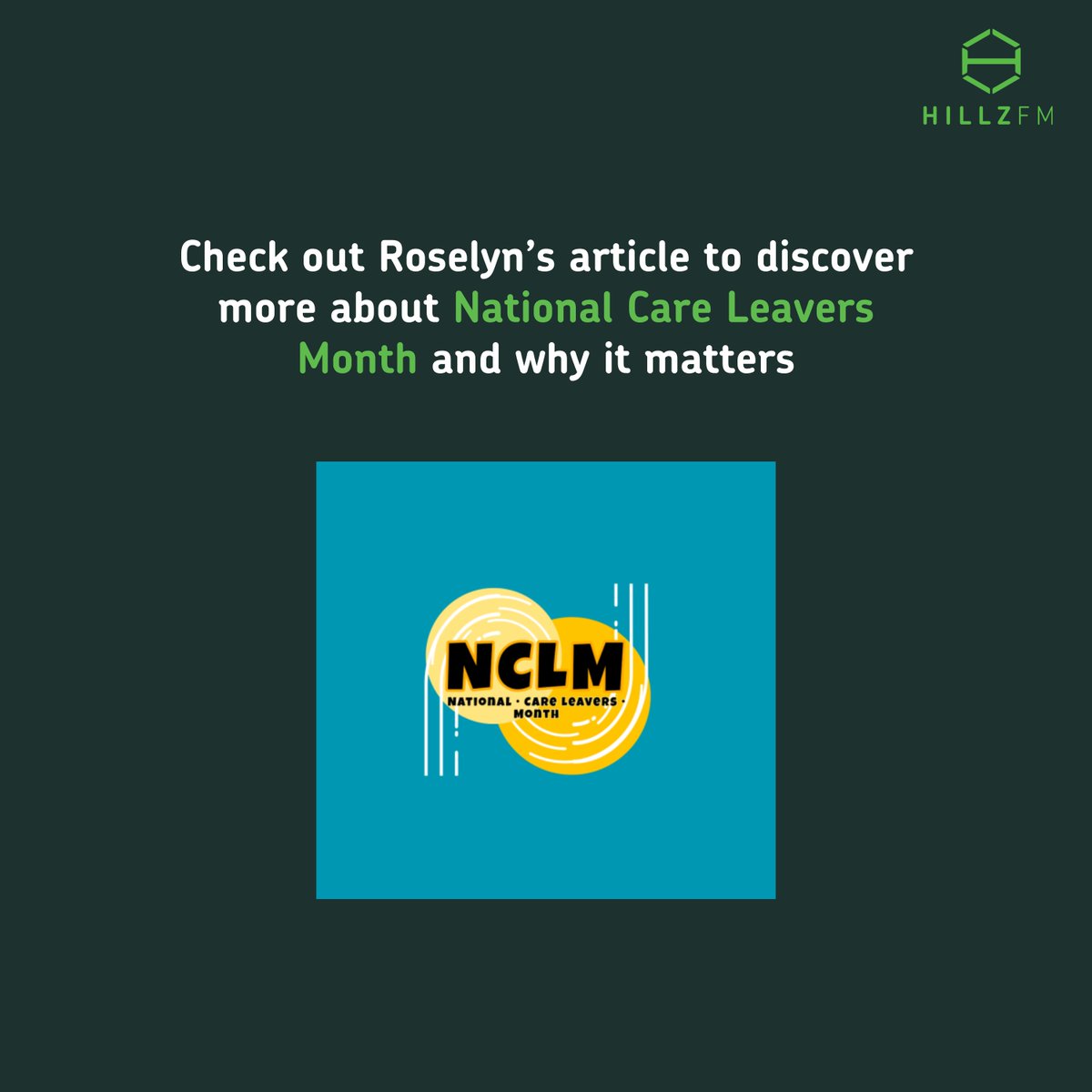 Now that National Care Leavers Month has passed, we’re keeping the conversation going. Read Roselyn’s article to learn more about care-experienced young people and how we can better support them. Read here: hillzfm.co.uk/latest-news/ce…
#NationalCareLeaversMonth #CareLeavers
