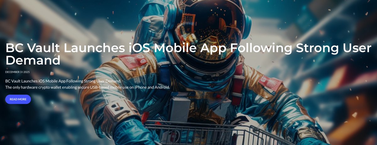 BCVaultOfficial's tweet image. 🚀 New Release!
The BC Vault iOS App is here — your seedless, ultra-secure crypto vault now fits in your pocket.
Manage, monitor &amp;amp; move your assets with true security powered by FRAM technology.
Your keys. Your control. Your freedom. 🔐📱

#BCVault #CryptoSecurity #iOSApp