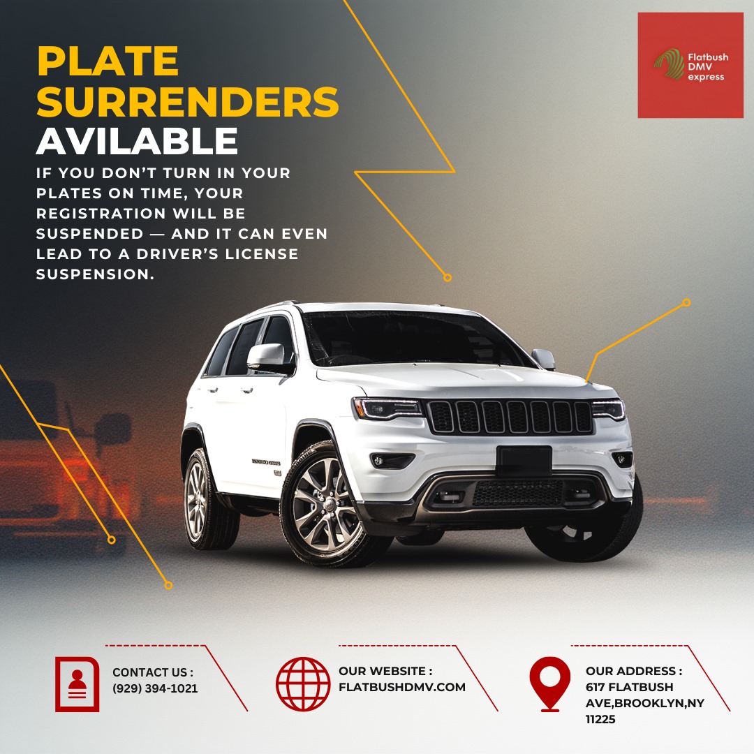 FlatbushDmv's tweet photo. π« Need to surrender your plates?
Avoid registration & license suspension β get it done fast with Flatbush DMV Express.
π 617 Flatbush Ave, Brooklyn, NY
π (929) 394-1021
π https://t.co/95KdivvOb8
#PlateSurrender #FlatbushDMVExpress #NYDrivers #DMVServices #BrooklynNY #NYC https://t.co/V3WFufducd