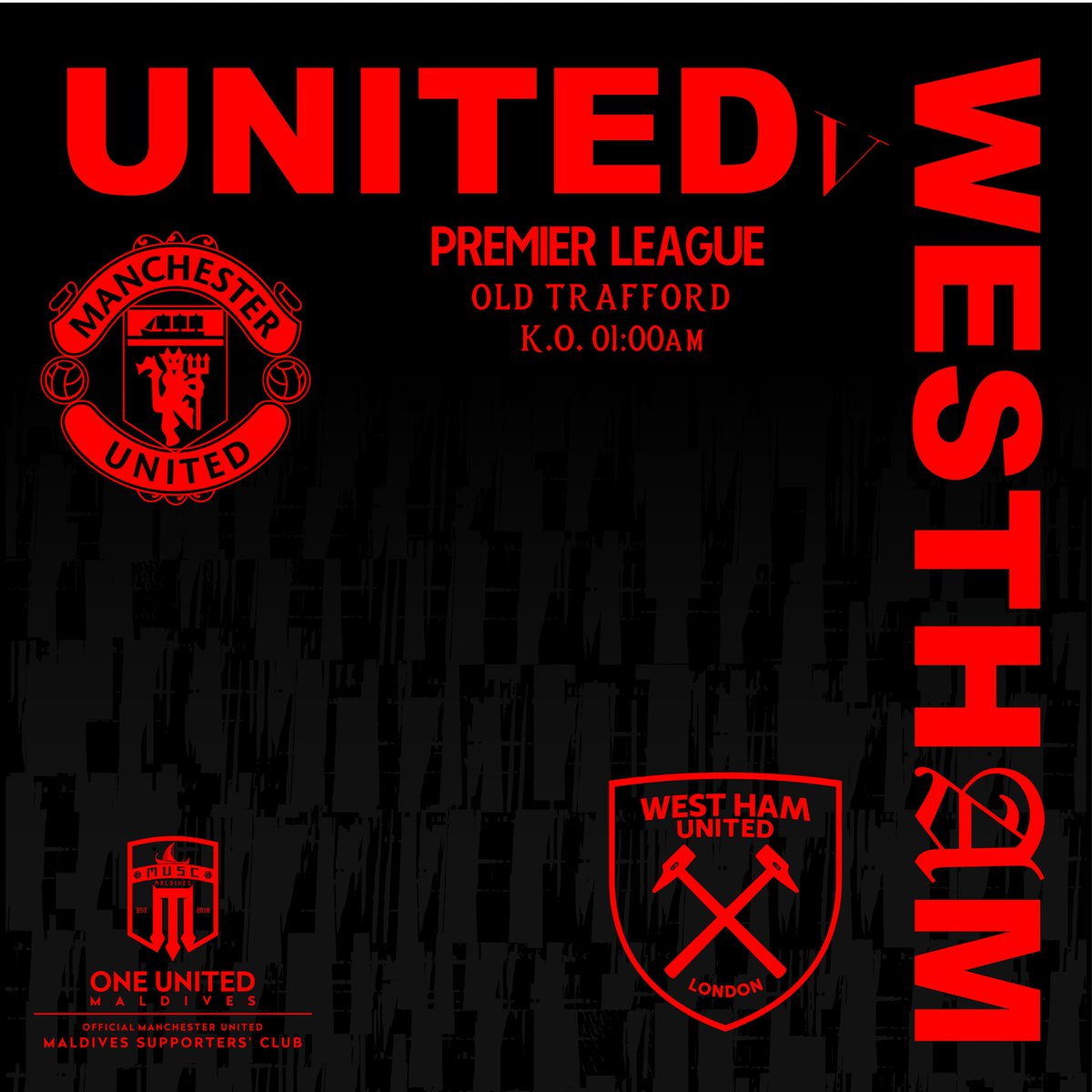 muscmaldives's tweet image. Matchday at Old Trafford! Manchester United vs West Ham. Let’s Go!